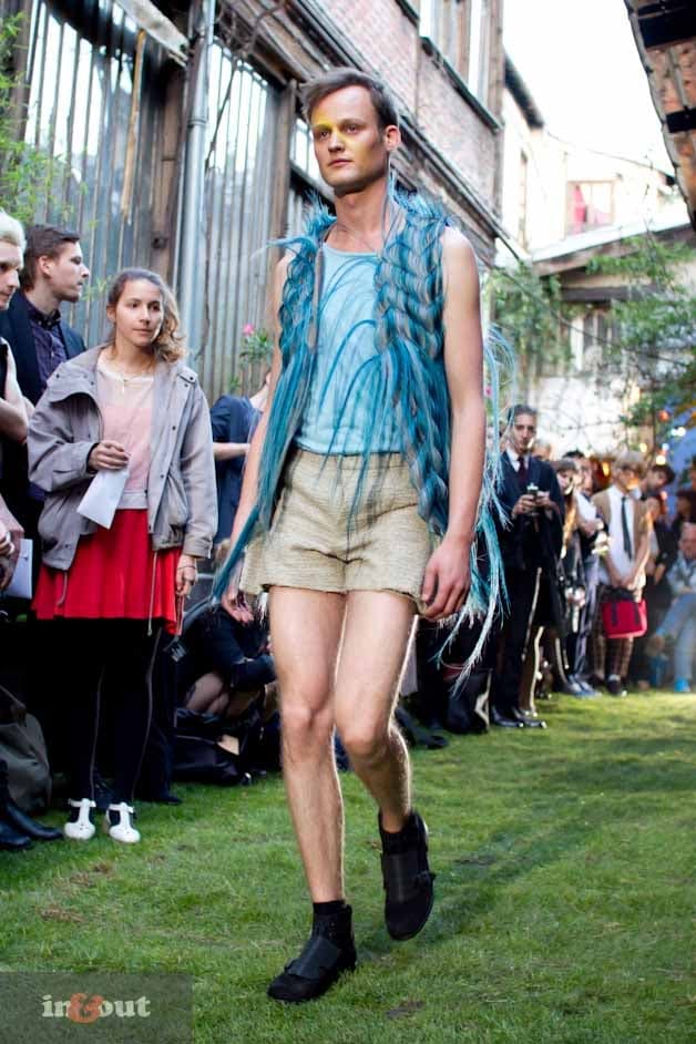male model gilet with horsehair